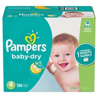 Pampers Baby Dry One-Month Supply Diapers, Size 4