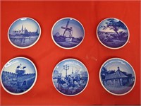 (6)Royal Copenhagen small décor plates.