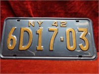 1942:New York License plate.