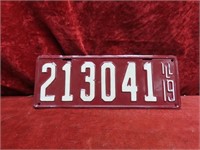 1919:Illinois License plate.