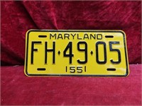 1955:Maryland License plate.
