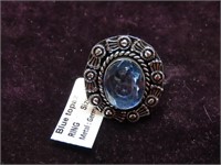 German silver Ring: Blue Topaz