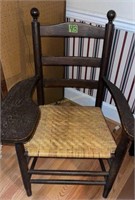 Antique Chair With Writing Desk Arm. 38 In Tall