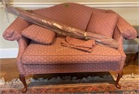 57" Highland House Camel Back Queen Anne Settee