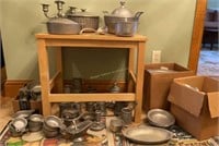 Large Collection Of Pewter. Porringers, Mugs,