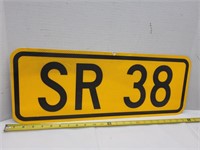 SR  38  Metal Road Sign 24 x 9" h