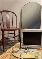 Arch Top Wall Mirror, Side Chair, Computer
