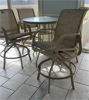 High Top Patio Table 36x39, Chairs. In Pool
