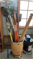 Hand Tools. Shovels, Hard Rakes, Wood Decorative