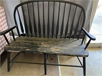 Black wood bench (some damage)
