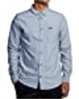 RVCA mens Long Sleeve Slim Fit Oxford Woven Button