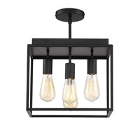 Rollins 13in. 4-Light Black Semi-Flush Mount Light