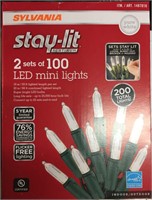 Sylvania Stay-lit 2 Sets of 100 Mini Pure White LE