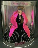 Happy Holidays in a Black Dress Barbie
