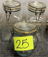bell top glass jars