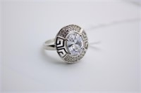 White Sapphire & Diamond Ring Size 6
