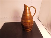 Pichet cidre vintage francais en bois/métal