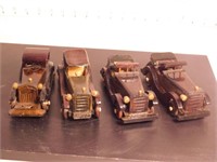 Lot de 4 minis voitures en bois vintage (rétro)