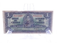 Monnaie Canada 1$ papier série 1937