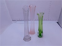Lot de 3 vases en verre