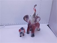 Lot 2 éléphants Gros/petit en céramique