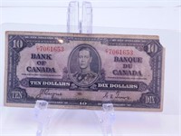 Monnaie Canada 10$ papier série 1937