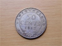 Monnaie Canada 50c 1917 92.5 % argent