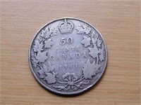 Monnaie Canada 50c 1911 92.5 % argent