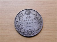 Monnaie Canada 50c 1929 argent