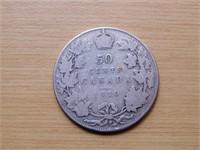 Monnaie Canada 50c 1910 92.5 % argent