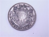 Monnaie Canada 50c 1939 92.5% argent