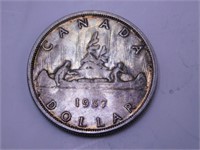 Monnaie Canada 1$ 1957 80% argent