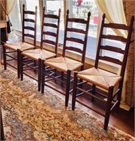 Set of 4 Clore ladder back dining chairs