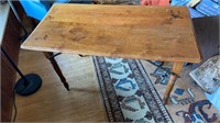 Antique wood folding table, sewing work table on