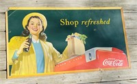 1948 COCA COLA SHOP REFRESHED 3’ ADVERTISING SIGN