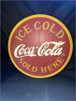 WOODEN COCA COLA ADVERTISING SIGN