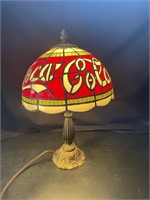 VINTAGE TIFFANY STYLE COCA COLA LAMP
