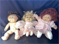 (3) ASSORTED VINTAGE CABBAGE PATCH TOY DOLLS