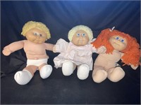 (3) ASSORTED VINTAGE CABBAGE PATCH TOY DOLLS