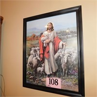 FRAMED JESUS THE SHEPHERD 18 X 23