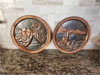 Copper Etched Wall Hangings