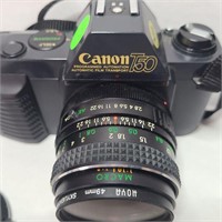 Canon T50 Camera Rokinon 28mm Macro Lens In a Case