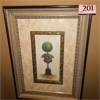 FRAMED "URN & TOPIARY" PRINT WITH ORNATE FRAME S