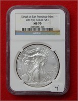 2012 (S) American Eagle NGC MS70 1 Ounce Silver