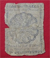 1776 Colonial Note- Philadelphia 1/6th Dollar