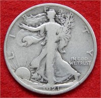 1921 Walking Liberty Silver Half Dollar
