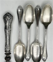 4 Sterling Spoons and Sterling Handle - 3.88oz