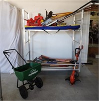 Cart of Assorted Yard Tools