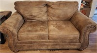 66" Ashley Leather Look Loveseat