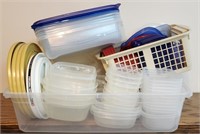 Box of Misc Food Storage Containers+